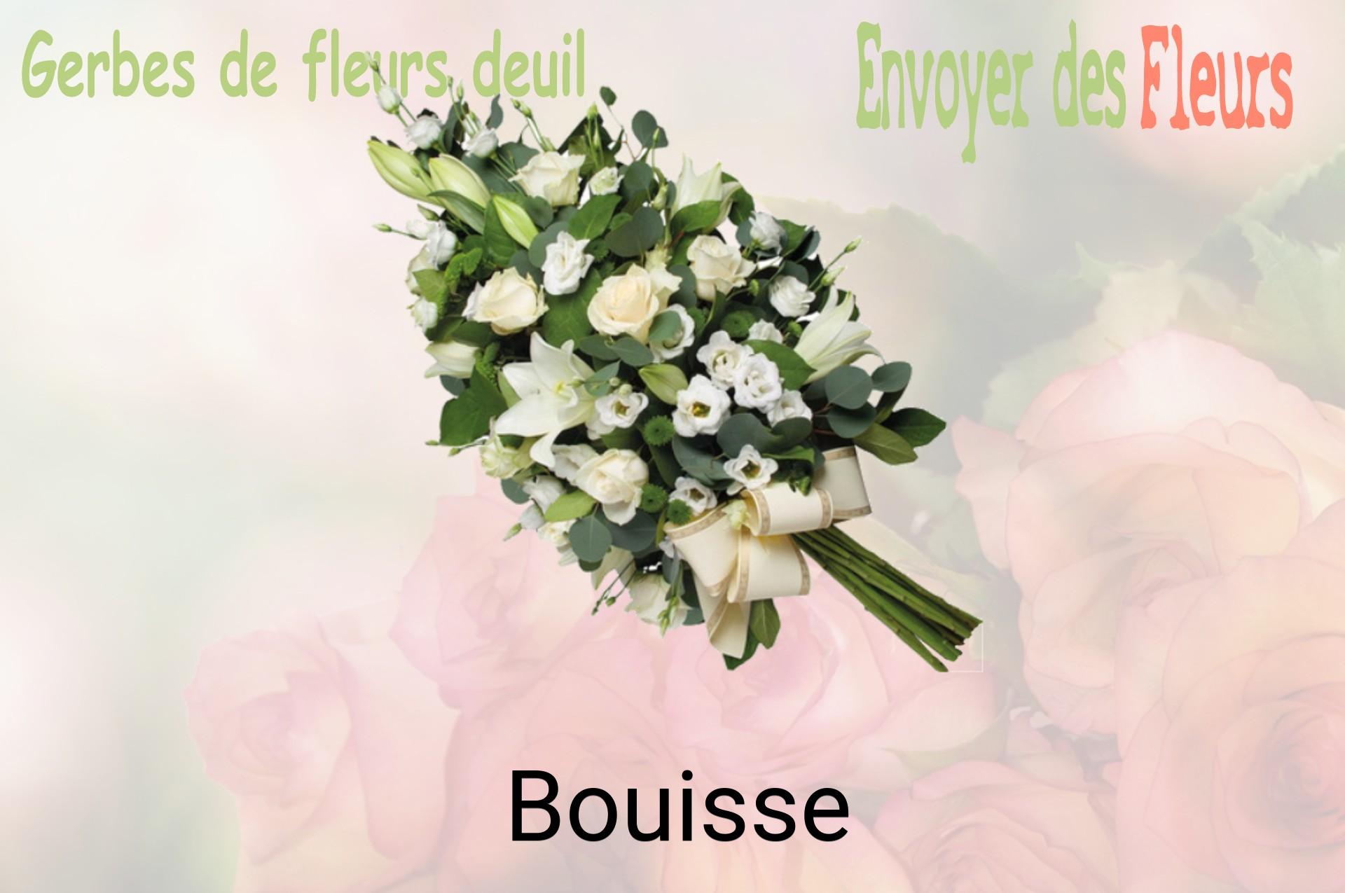 Gerbe de fleurs de deuil livrée à Bouisse